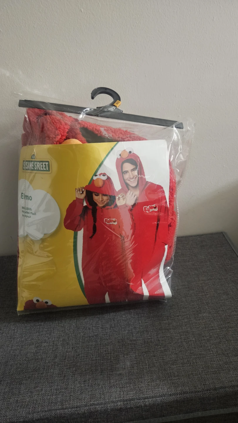 Elmo Adult Hooded Plush Jumpsuit
