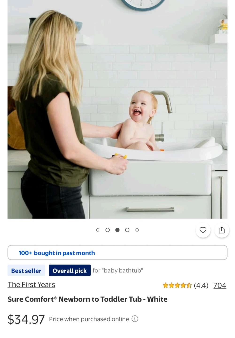 The First Years Sure Comfort Newborn to Toddler Tub - photo 3