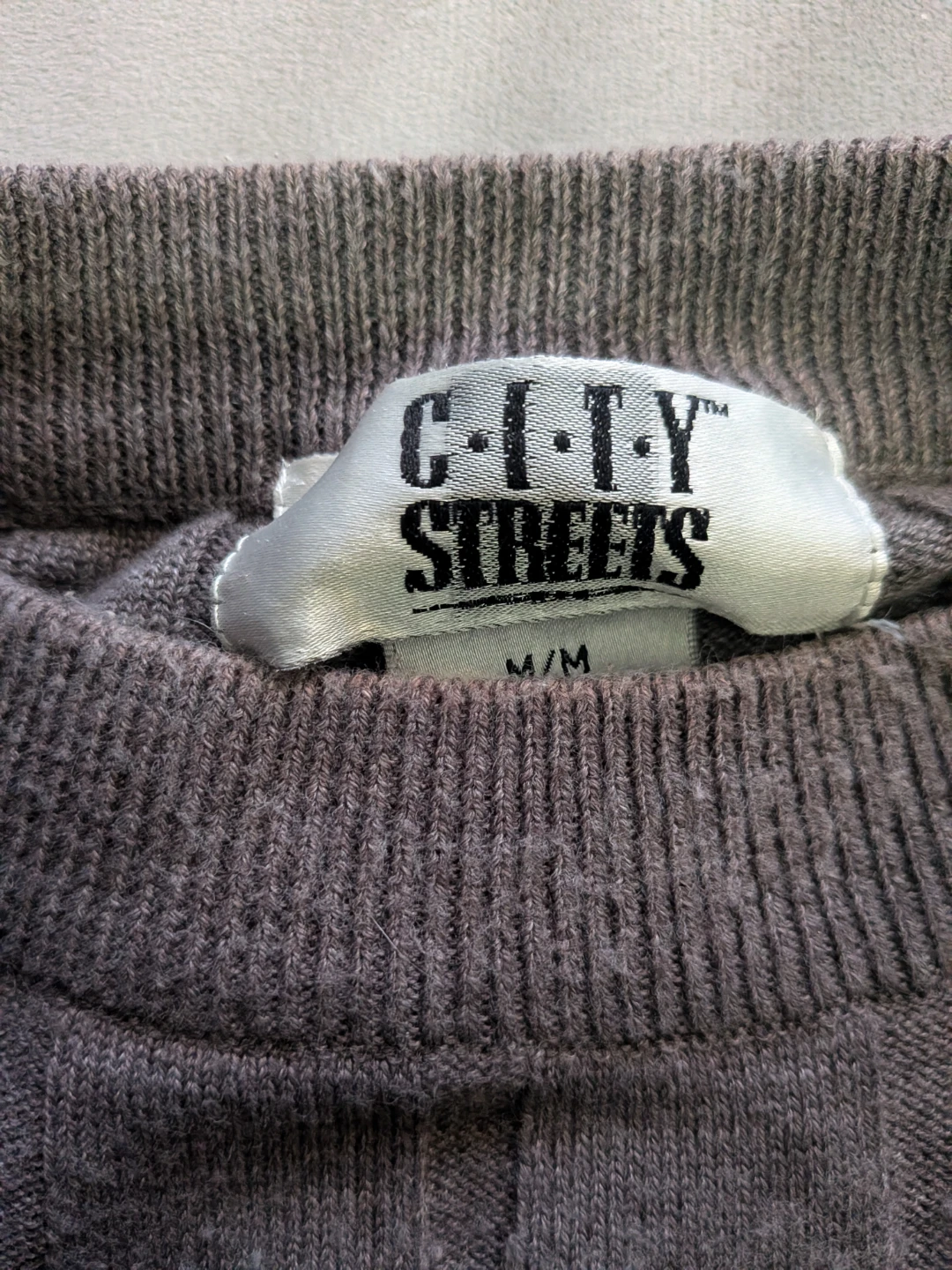 City Streets Gray Ribbed Knit Sweater - photo 2