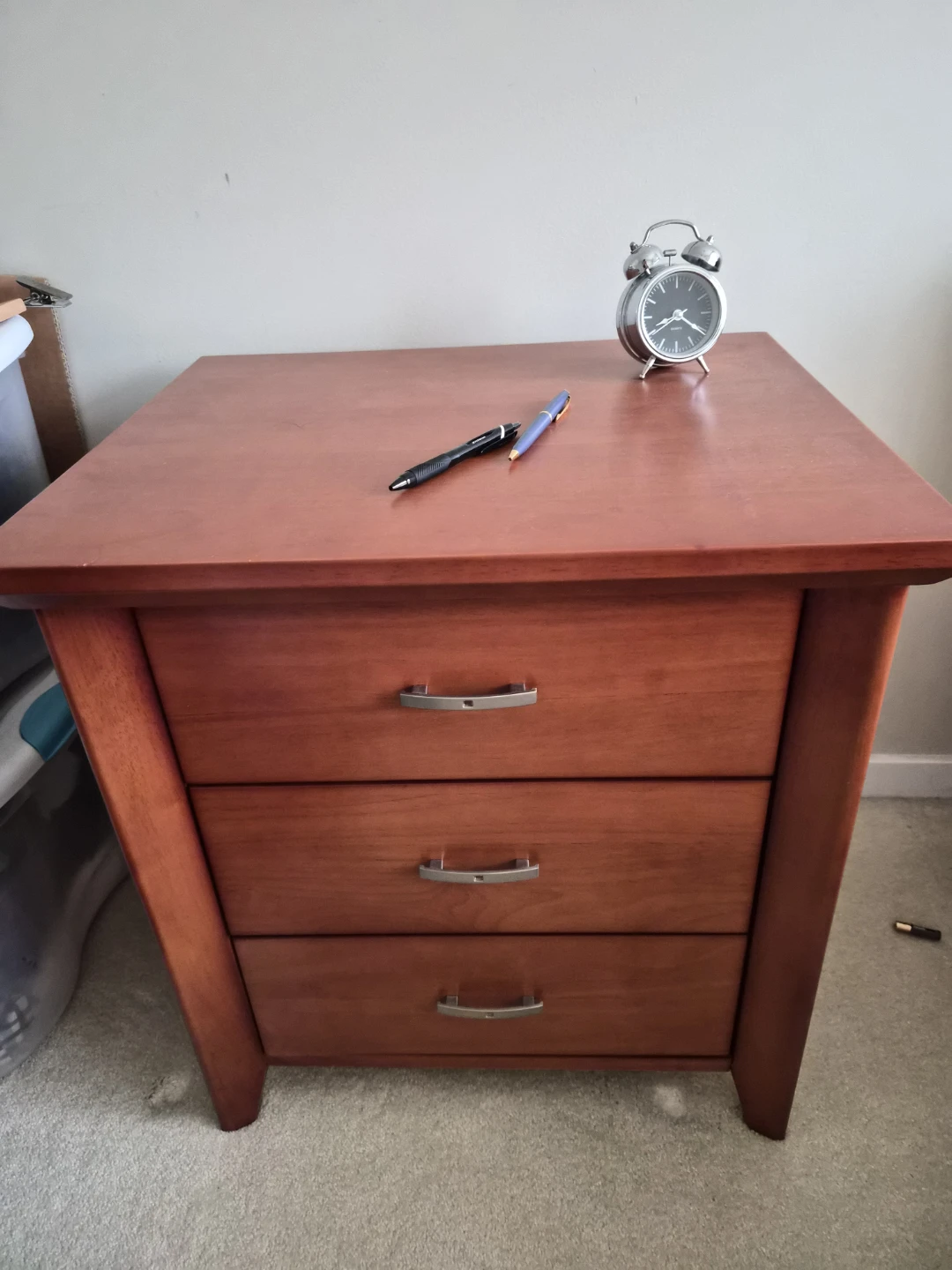 Three-Drawer Wooden Nightstand