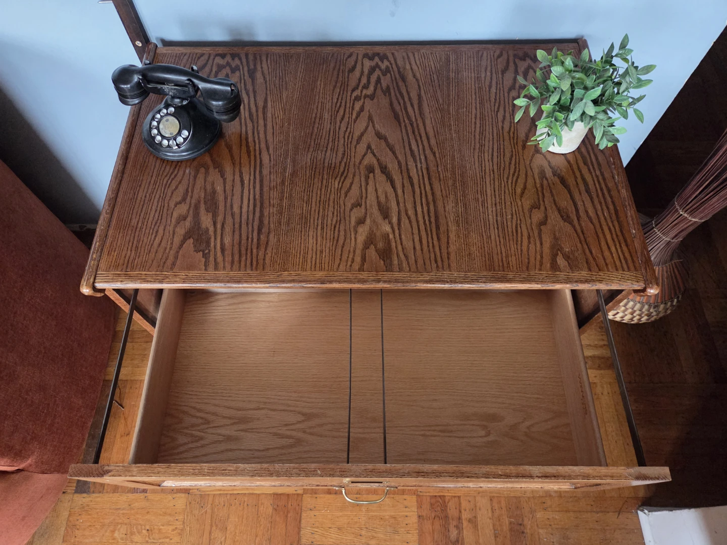Vintage Solid Wood Tiger Oak Two Drawer Filing Cabinet/Dresser - photo 4