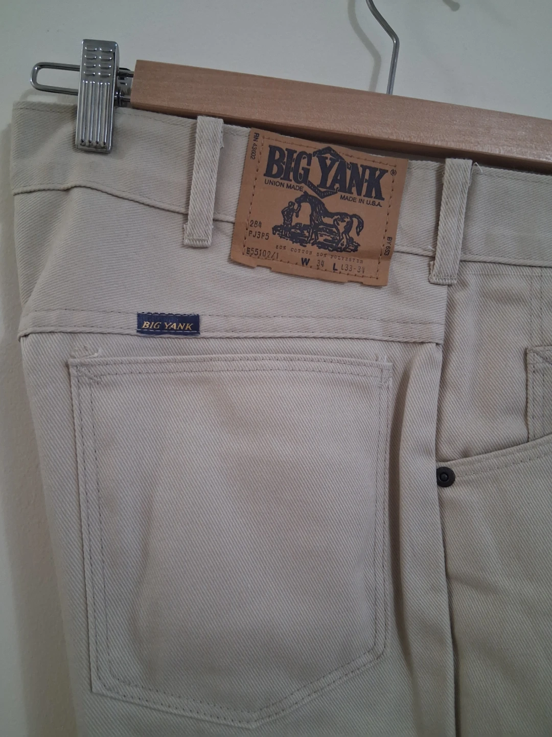 (New deadstock) Big Yank beige pants 33×33