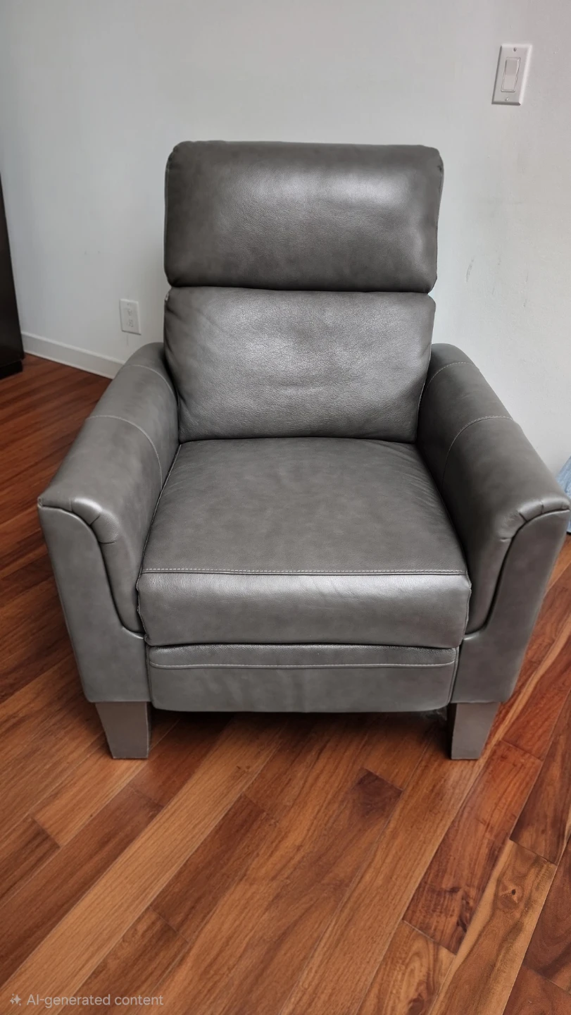 Grey Leather Recliner
