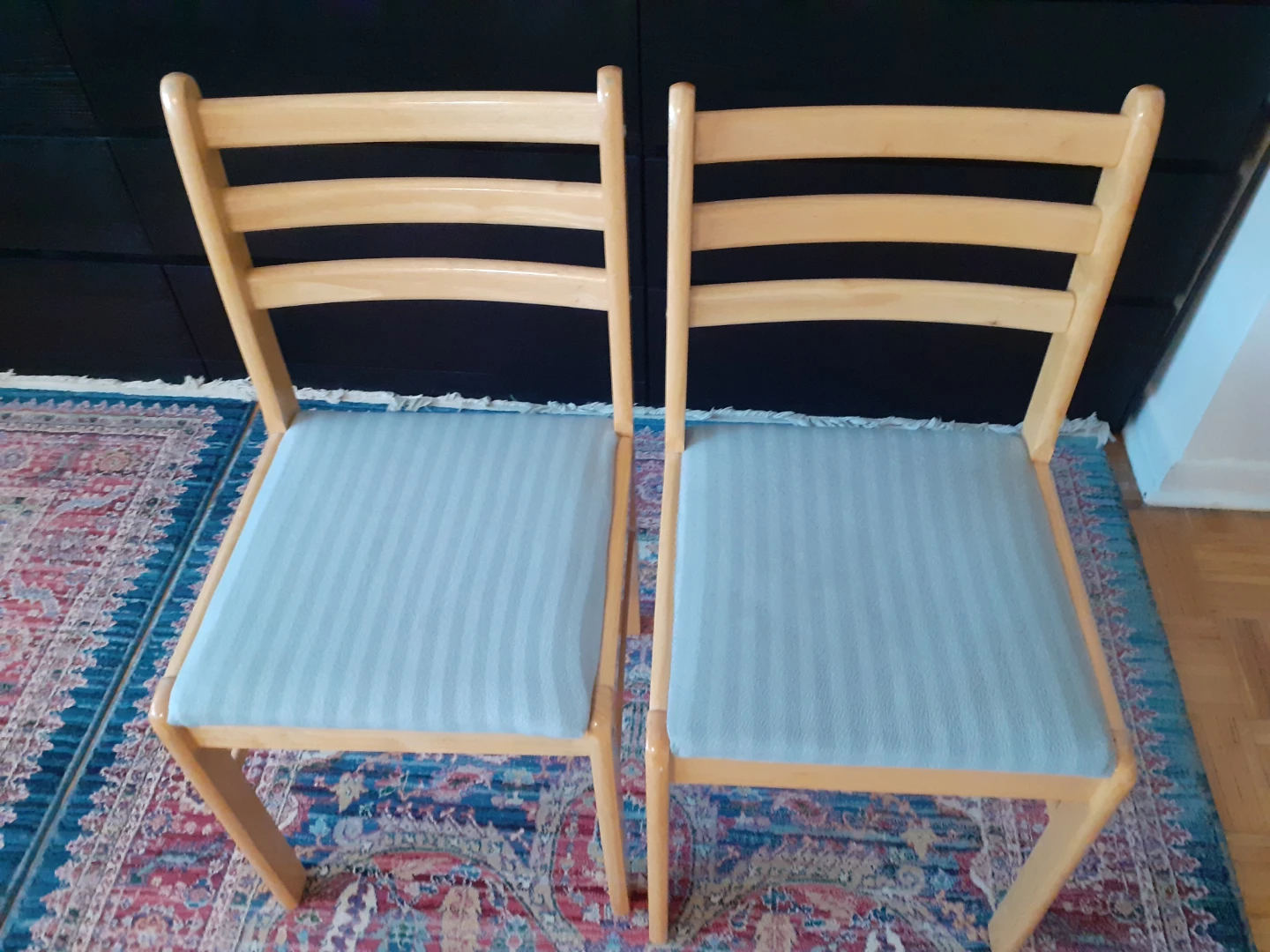 Two Wooden Dining Chairs