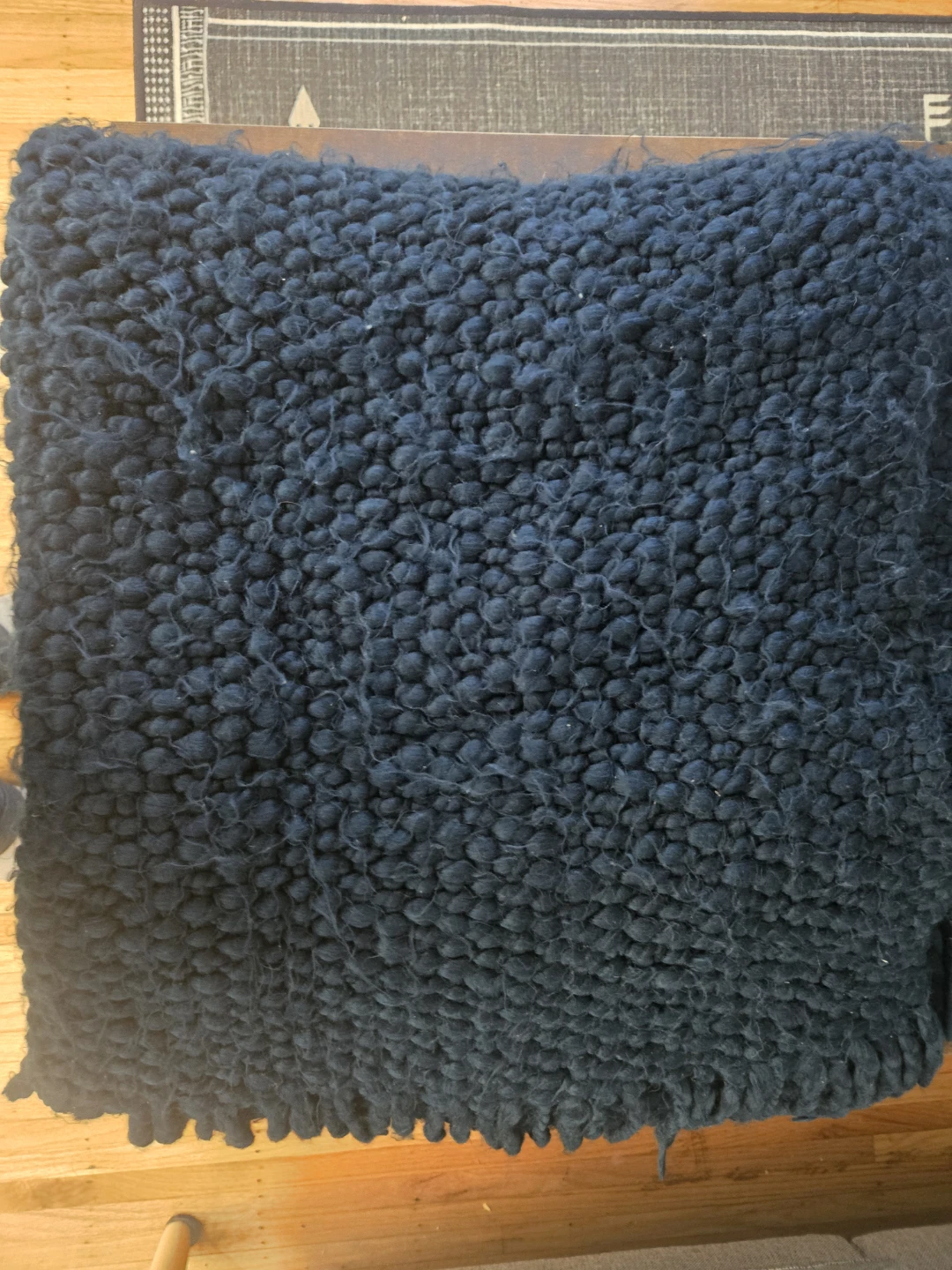 Navy blue textured blanket