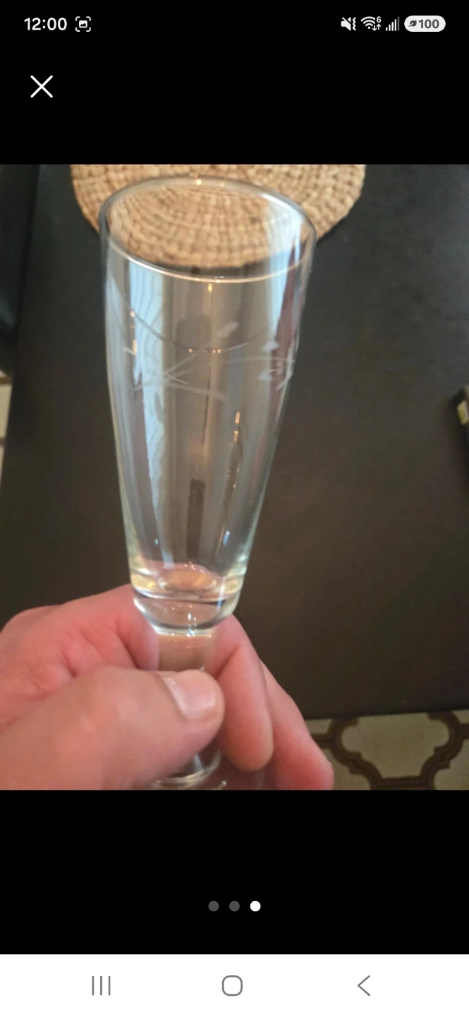 Two Sets Of Vintage Etched  Crystal Stemware Glassware. - photo 5