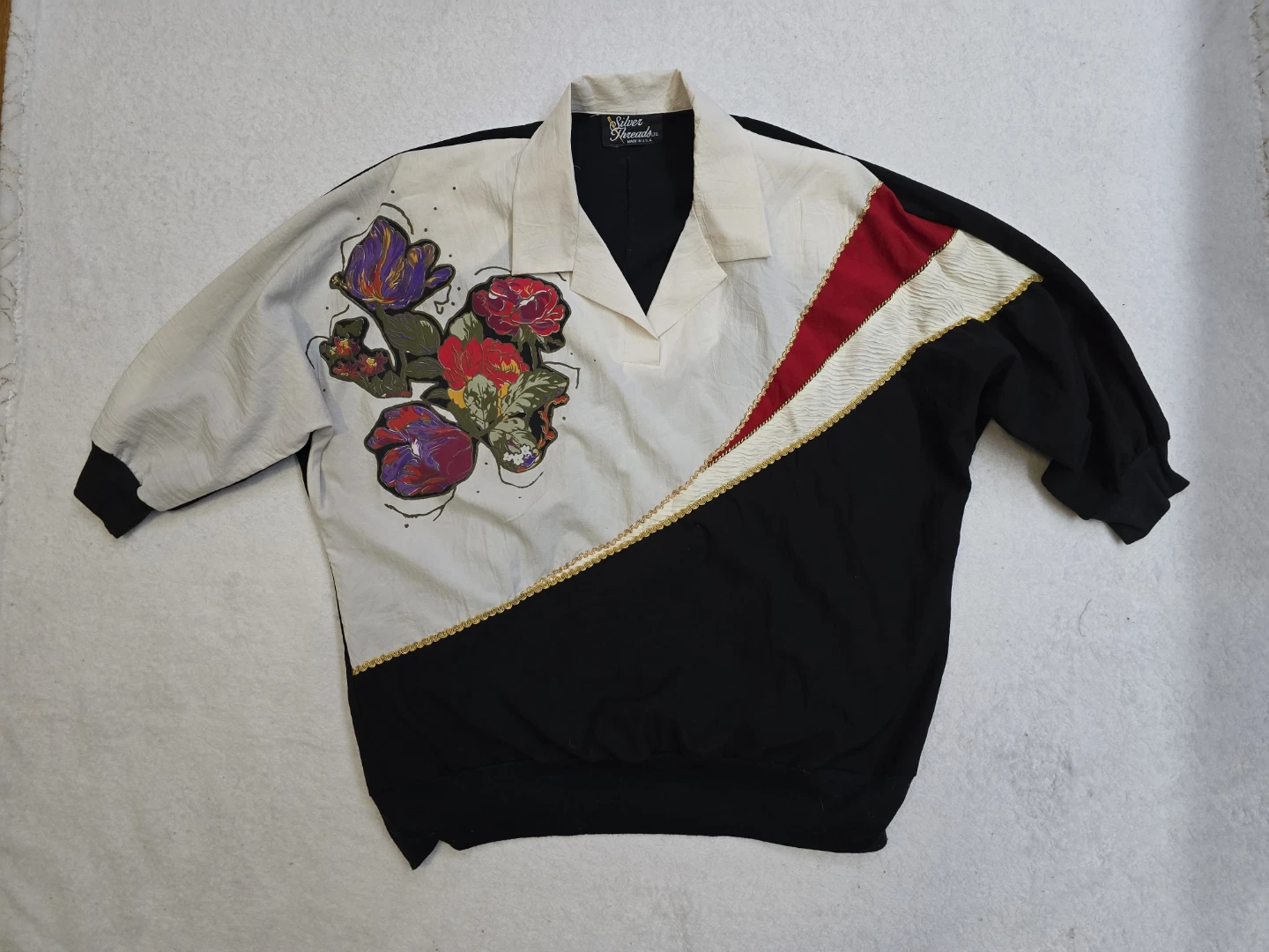 Silver Threads Vintage Floral Blouse