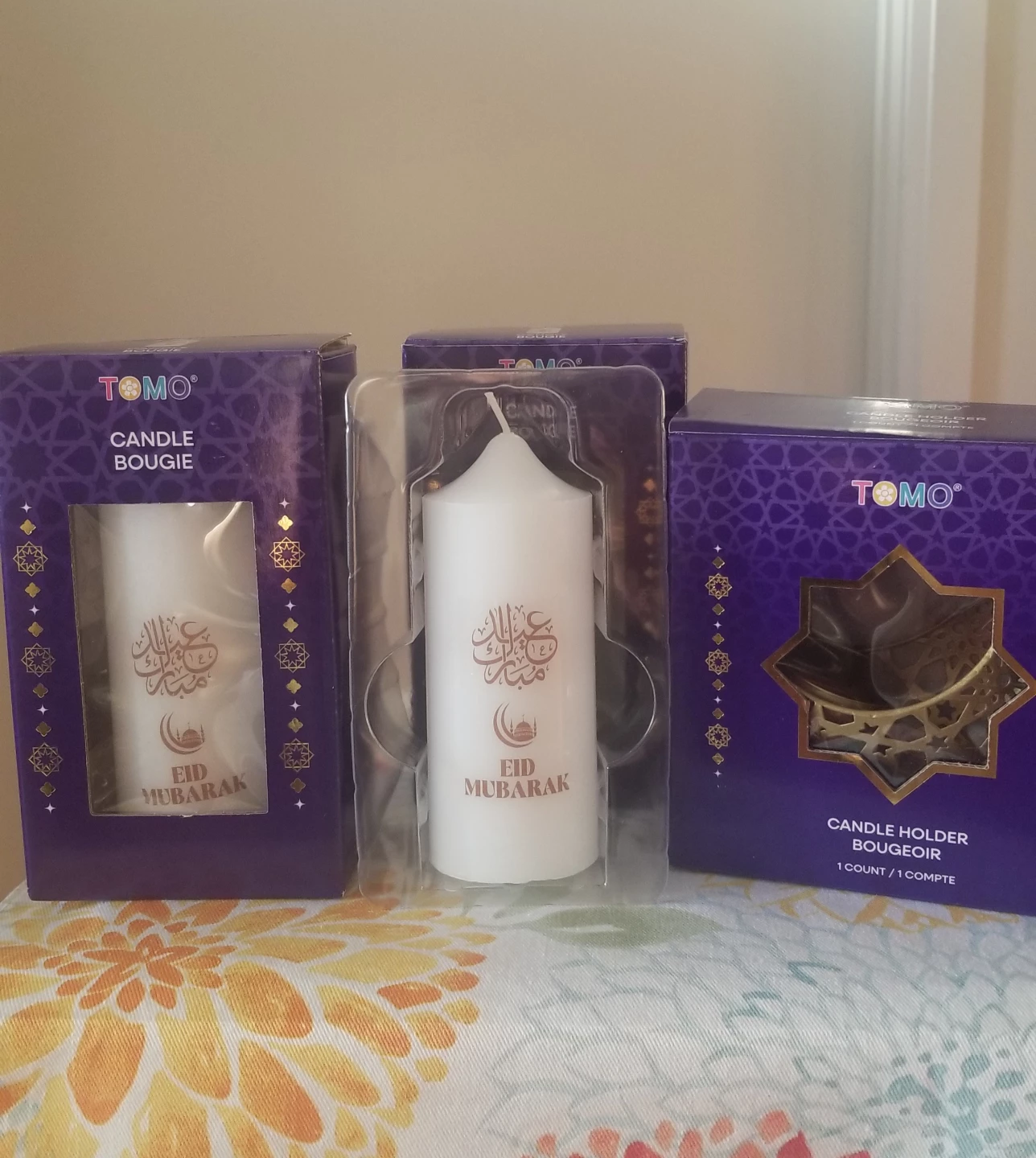 Tomo Eid Mubarak Candle and Holder Set