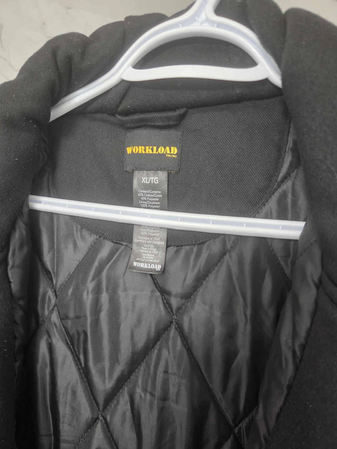 Workload Black Hooded Jacket - XL