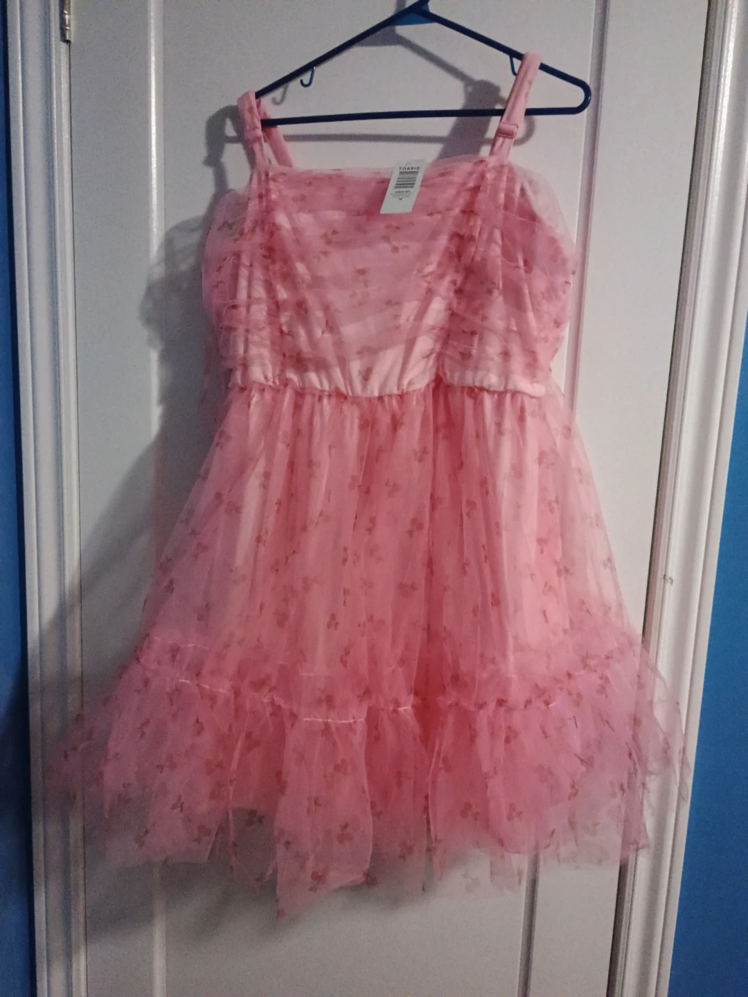 NWT Torrid Retro Chic Ruched Tulle Dress - Pink Size 18
