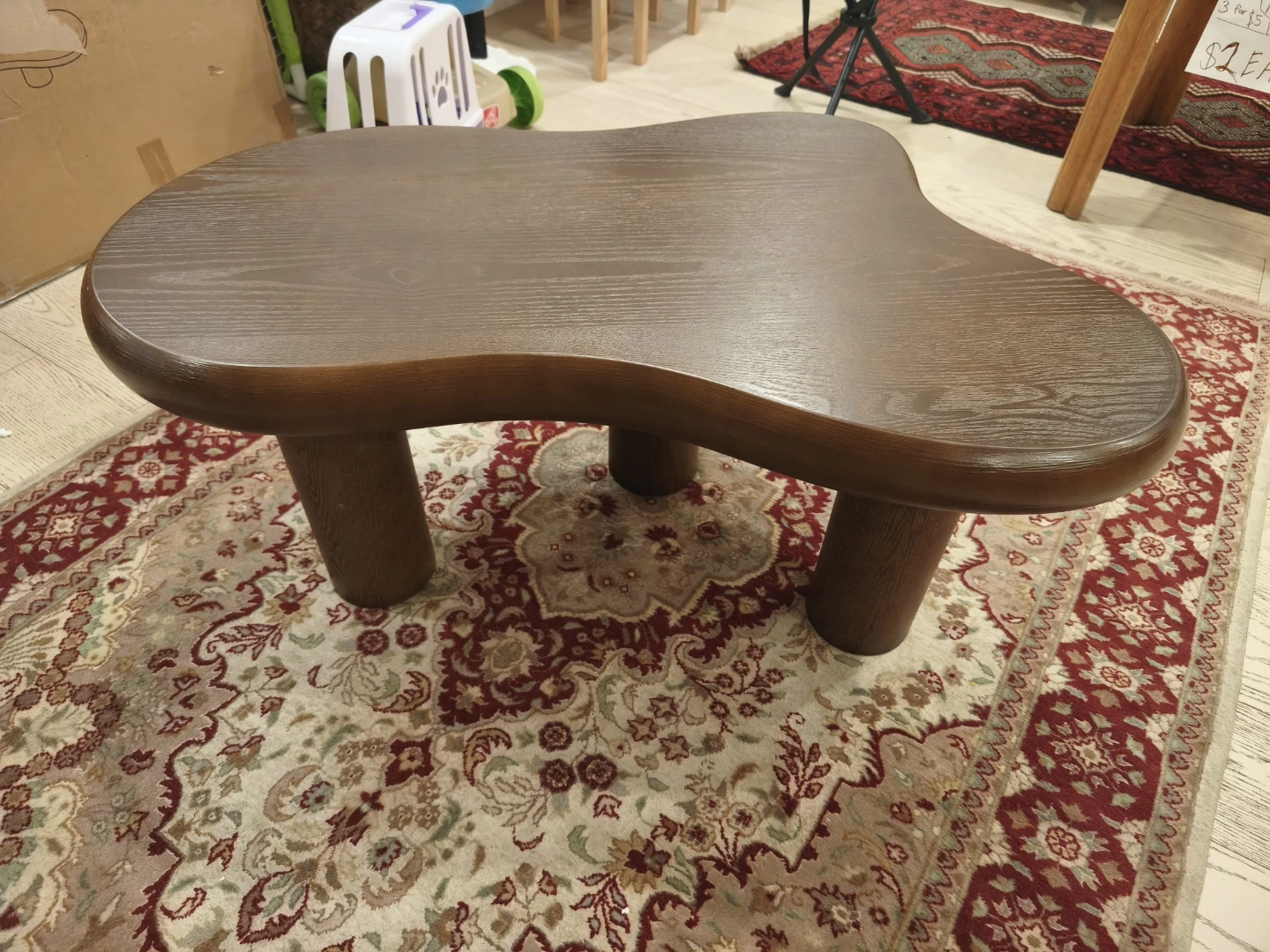 Dark wood organic shape coffee table - photo 4