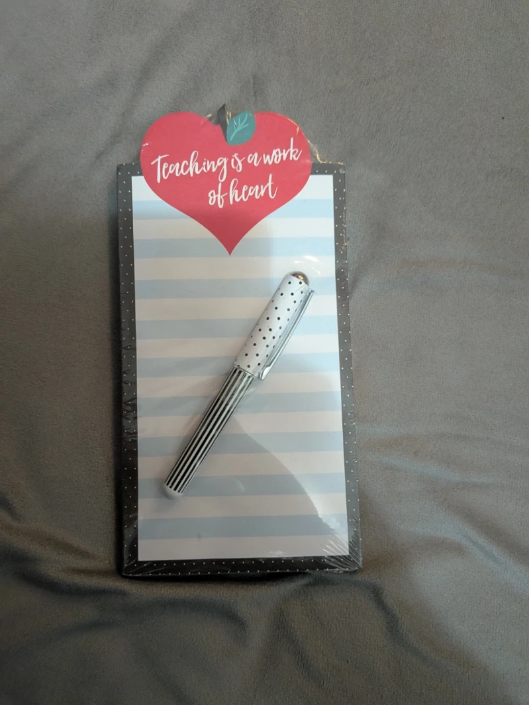 Lady Jayne Teaching Is a Work of Heart Notepad and Pen