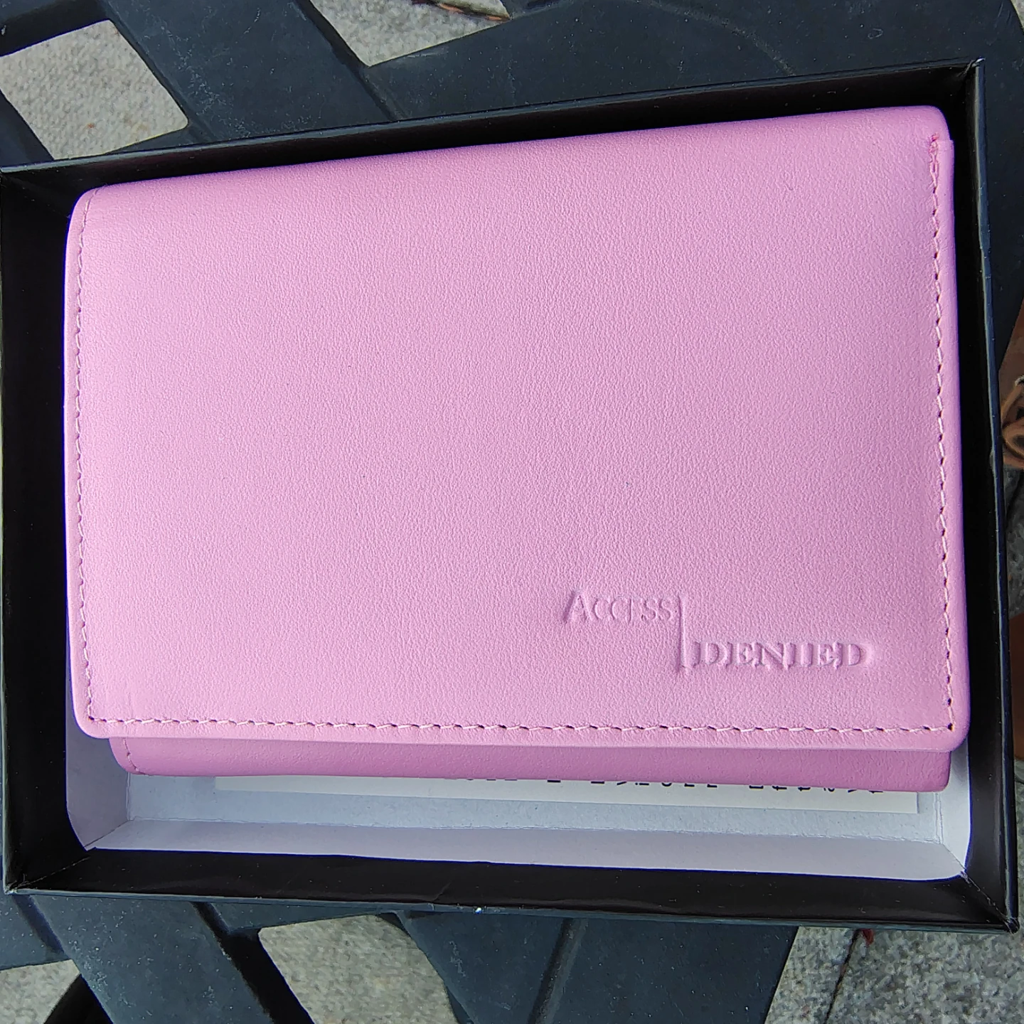 Access Denied RFID Blocking Pink Leather Wallet