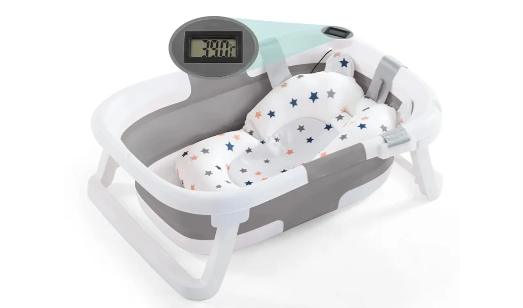 Foldable Baby Bathtub with Digital Thermometer