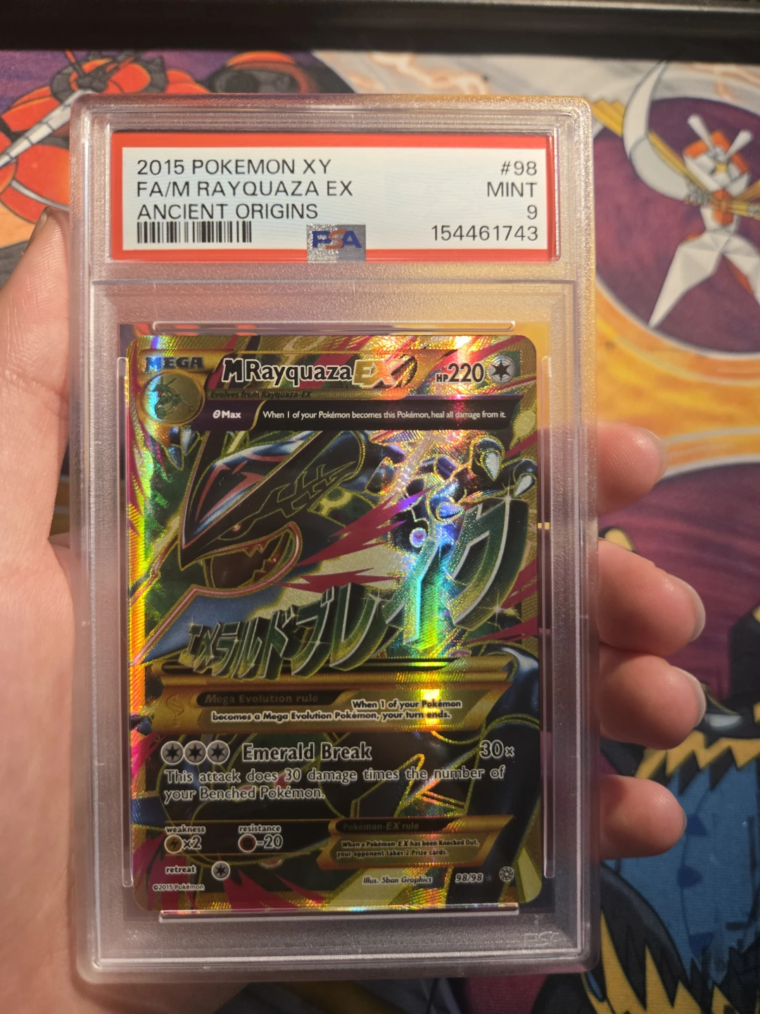 2015 Pokemon M Rayquaza EX 98 Ancient Origins PSA 9