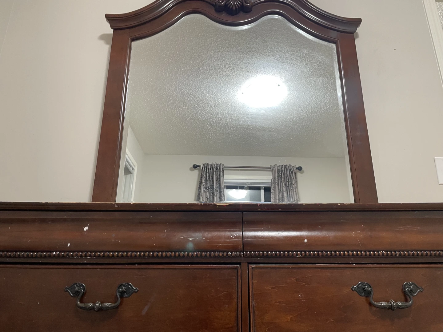Wooden Bedroom Dresser with Mirror - photo 2