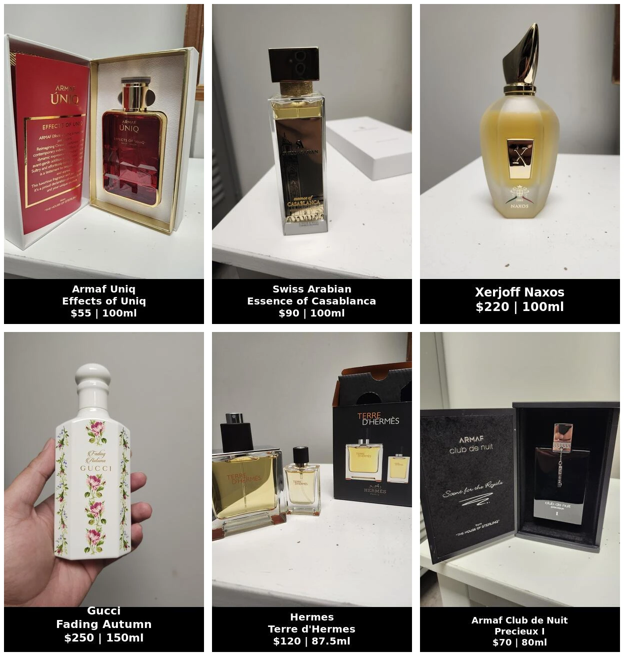 Various perfumes- see description for prices