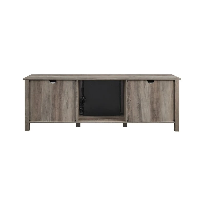 3 Rustic Gray Electric Fireplace TV Stand - photo 3