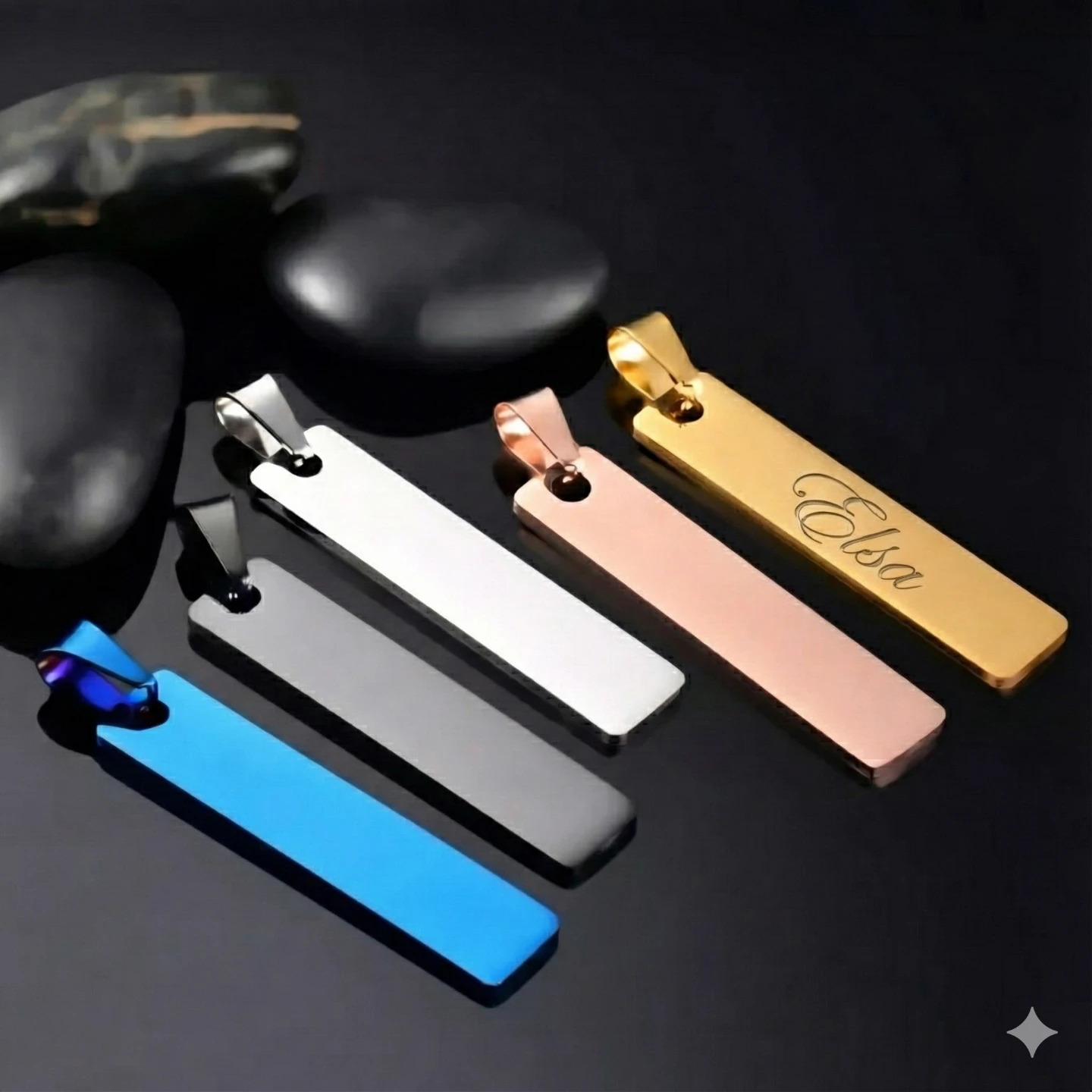Customizable Stainless Steel Bar Pendant - photo 3