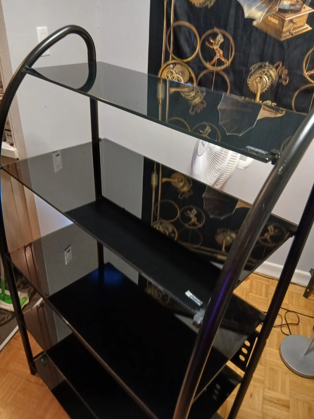 Modern black metal and glass shelf - photo 2