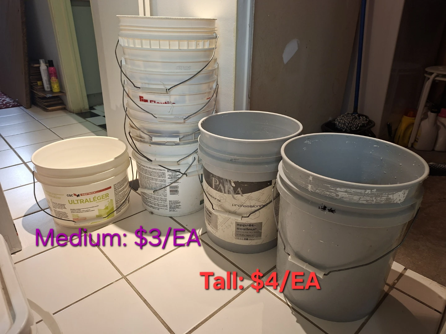 Assorted Plastic Pails