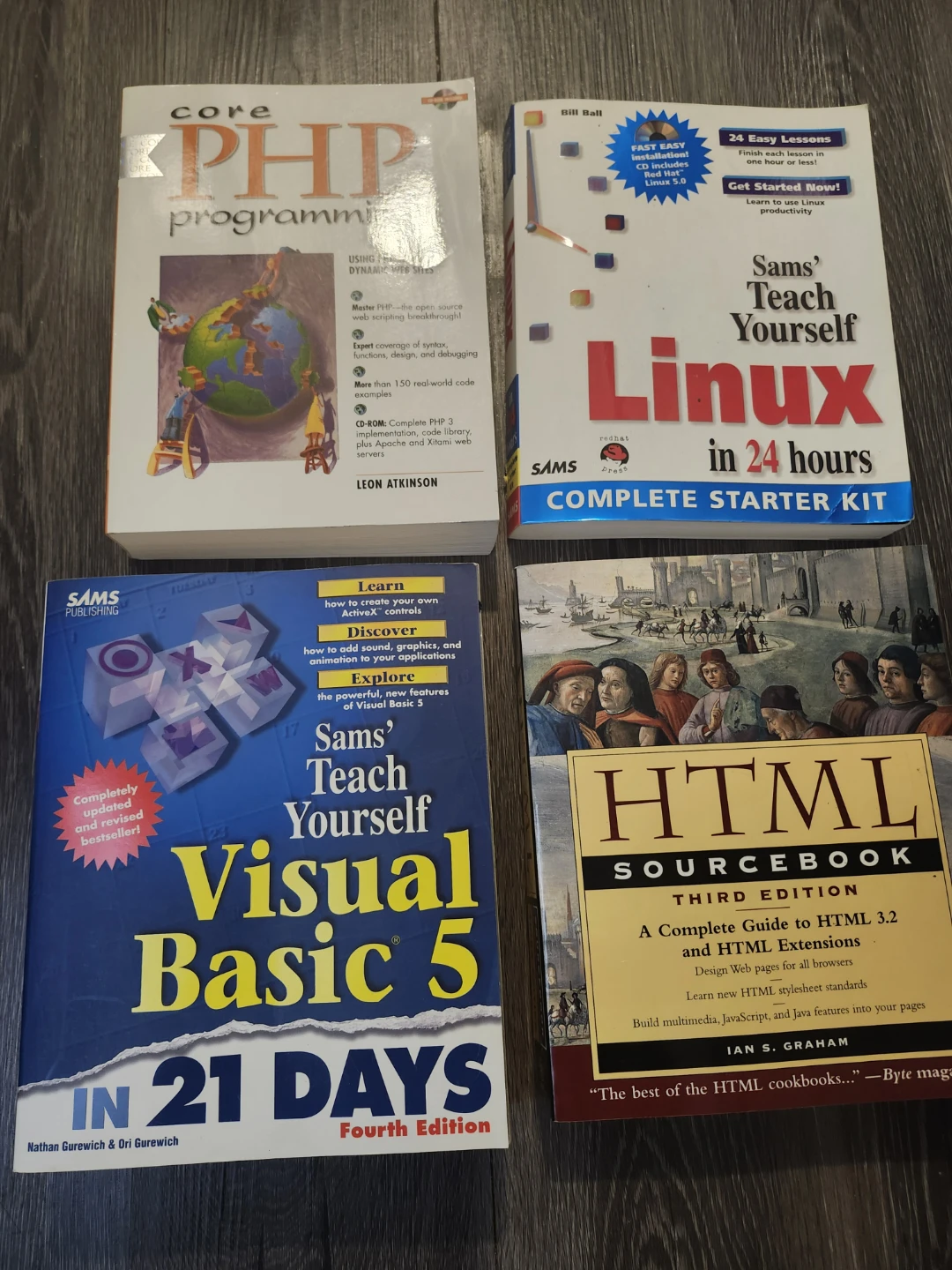 Set of 4 vintage programming and web development books