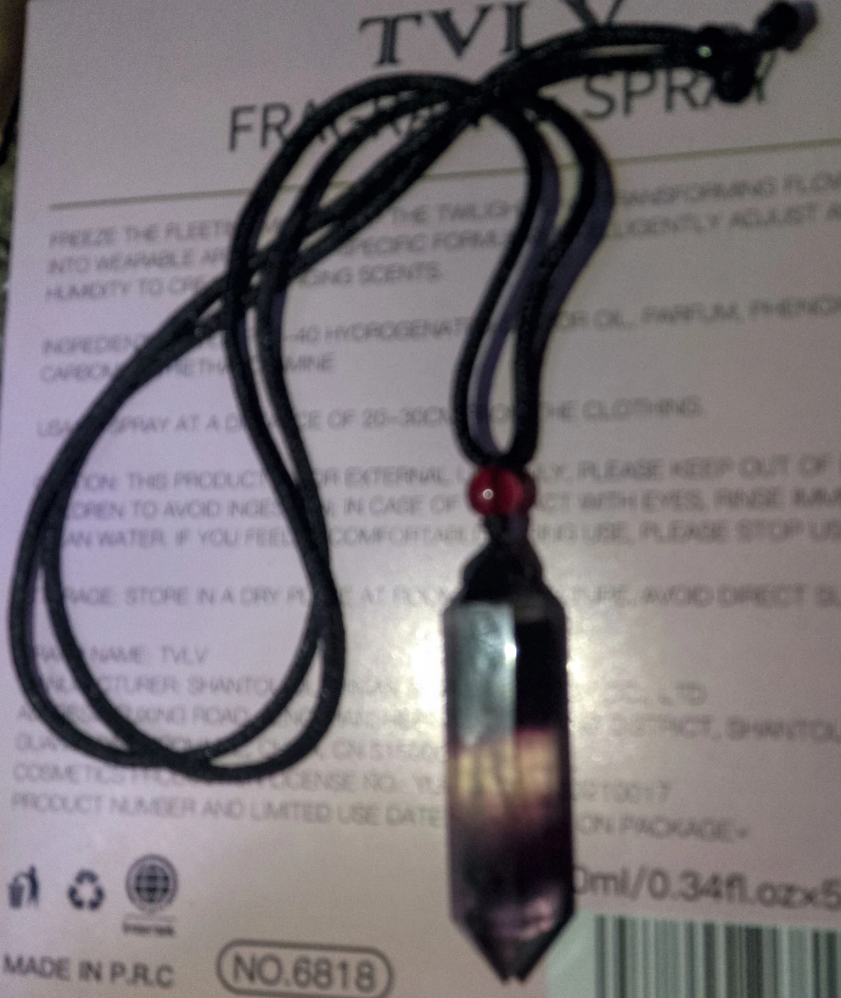 Darkish Purple Crystal Shape Pendant Necklace
