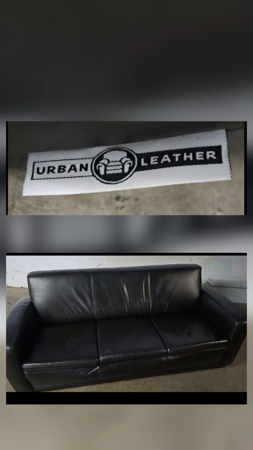 Urban Leather Black Sofa