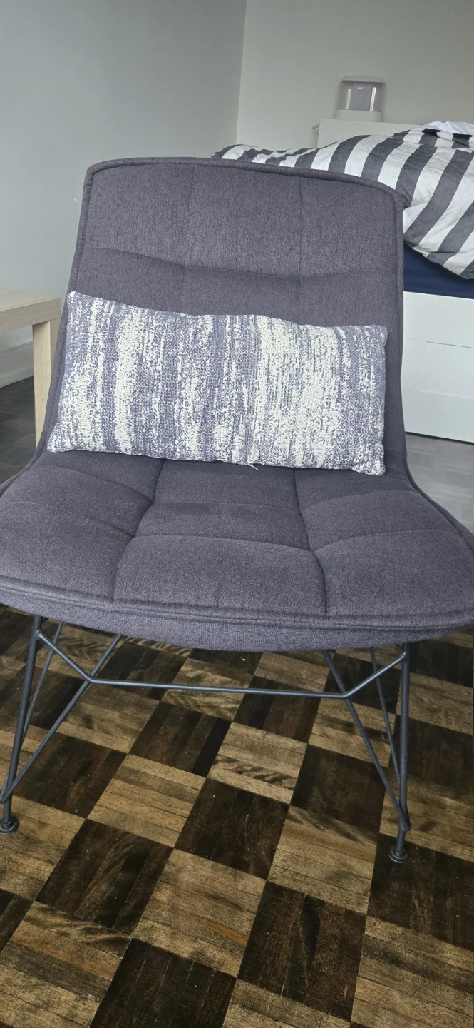 Pair of Grey Fabric Accent Chairs - photo 2