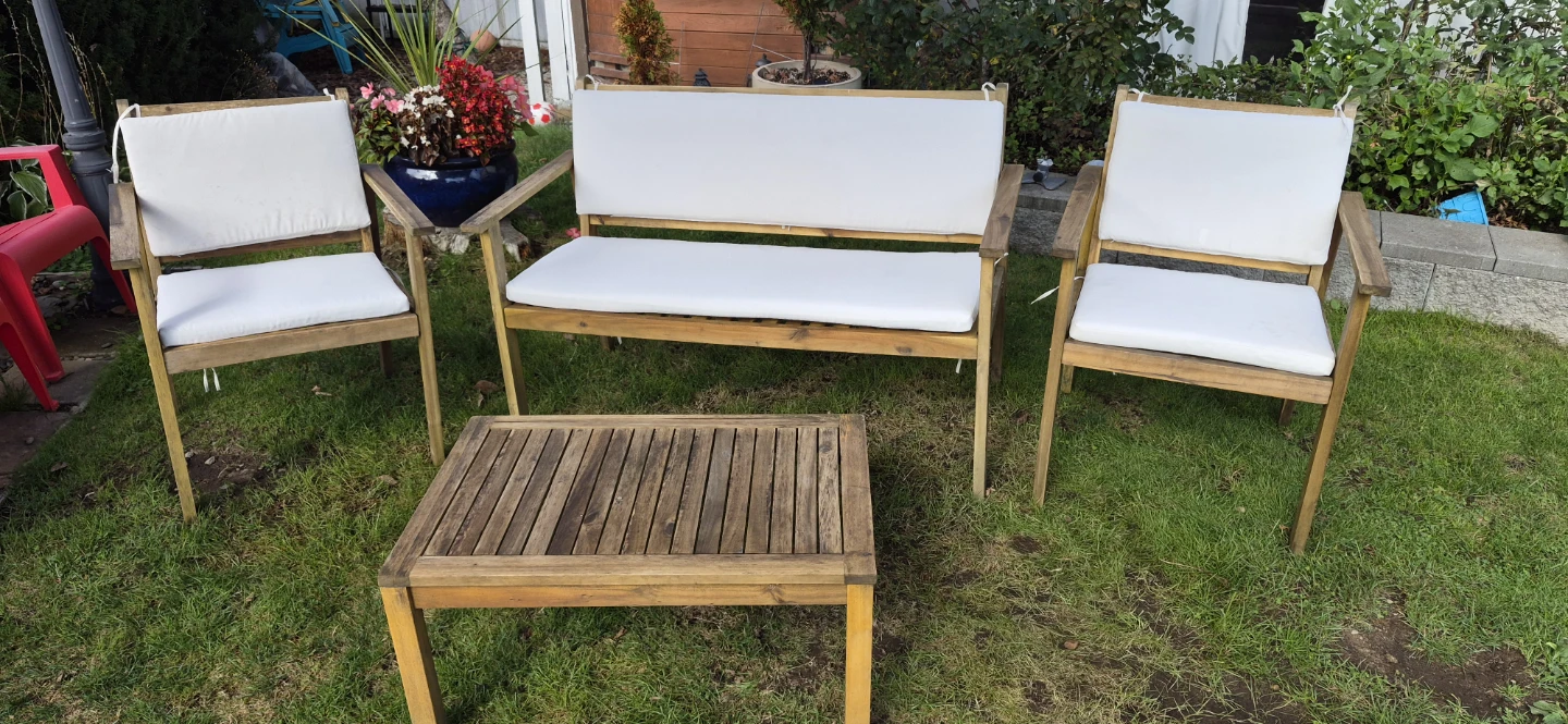4-Piece Wooden Patio Furniture Set - photo 3