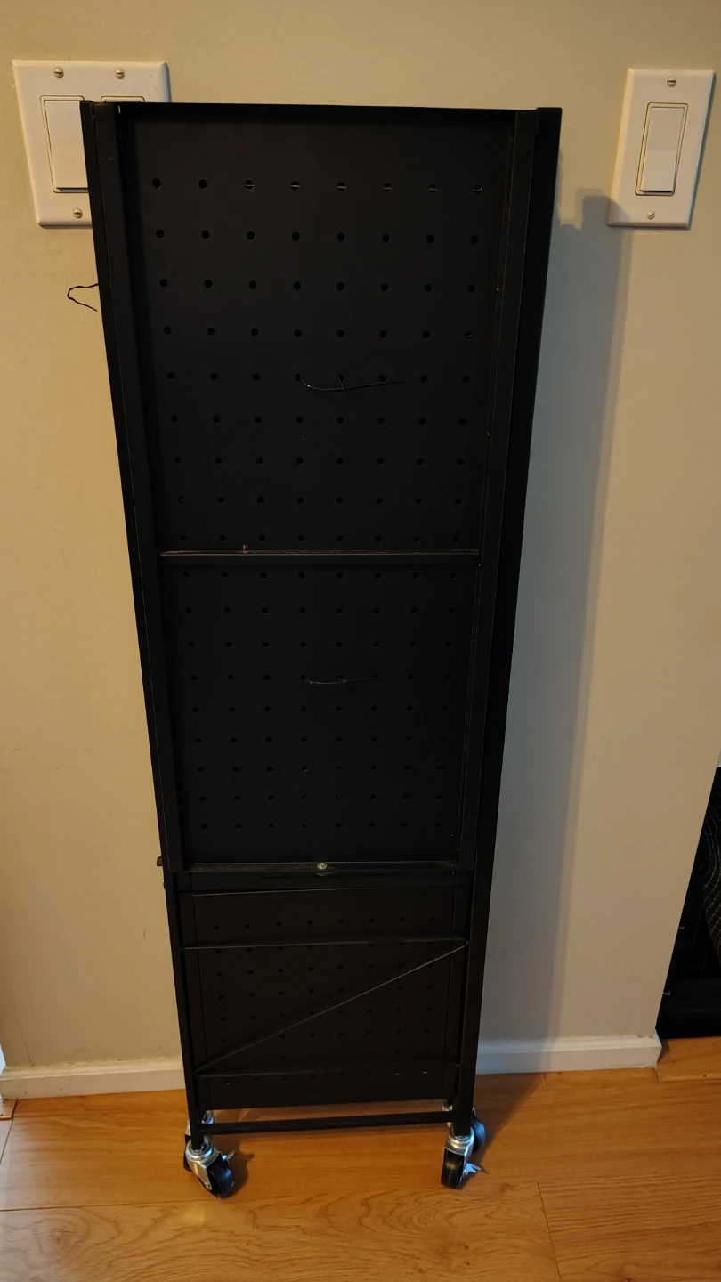 Black 4-Tier Folding Metal Shelving Rack - photo 4