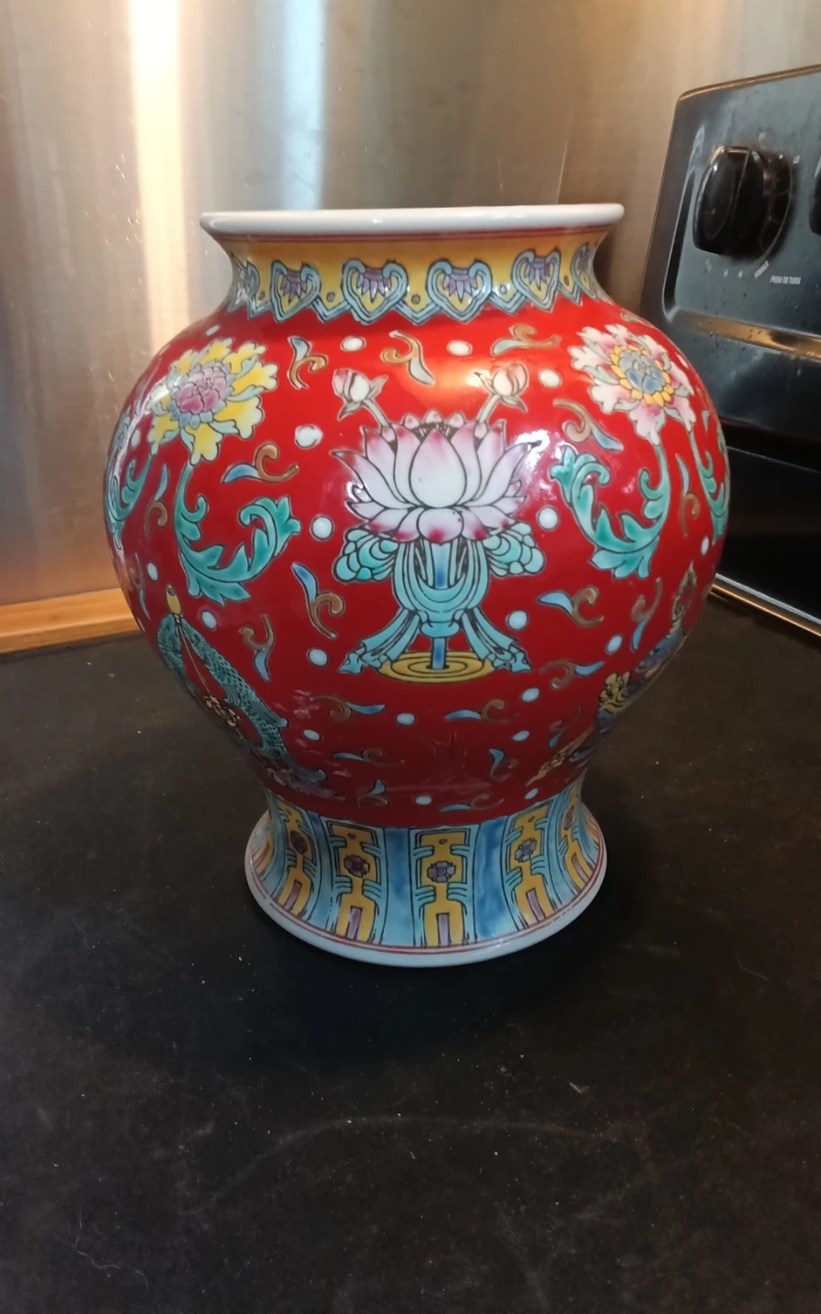 Ruby Red Chinese Famille Rose Porcelain Feng Shui Wealth - photo 2