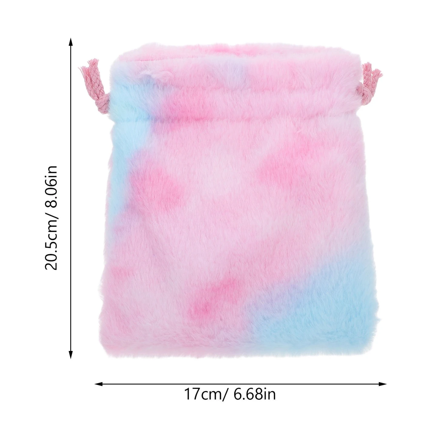 Rainbow Faux Fur Drawstring Pouch