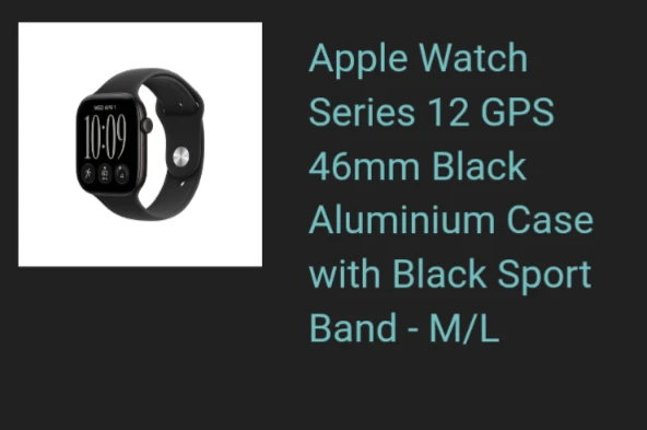 NEW-IN-BOX: Apple Watch Series 12 46mm Black Aluminum GPS