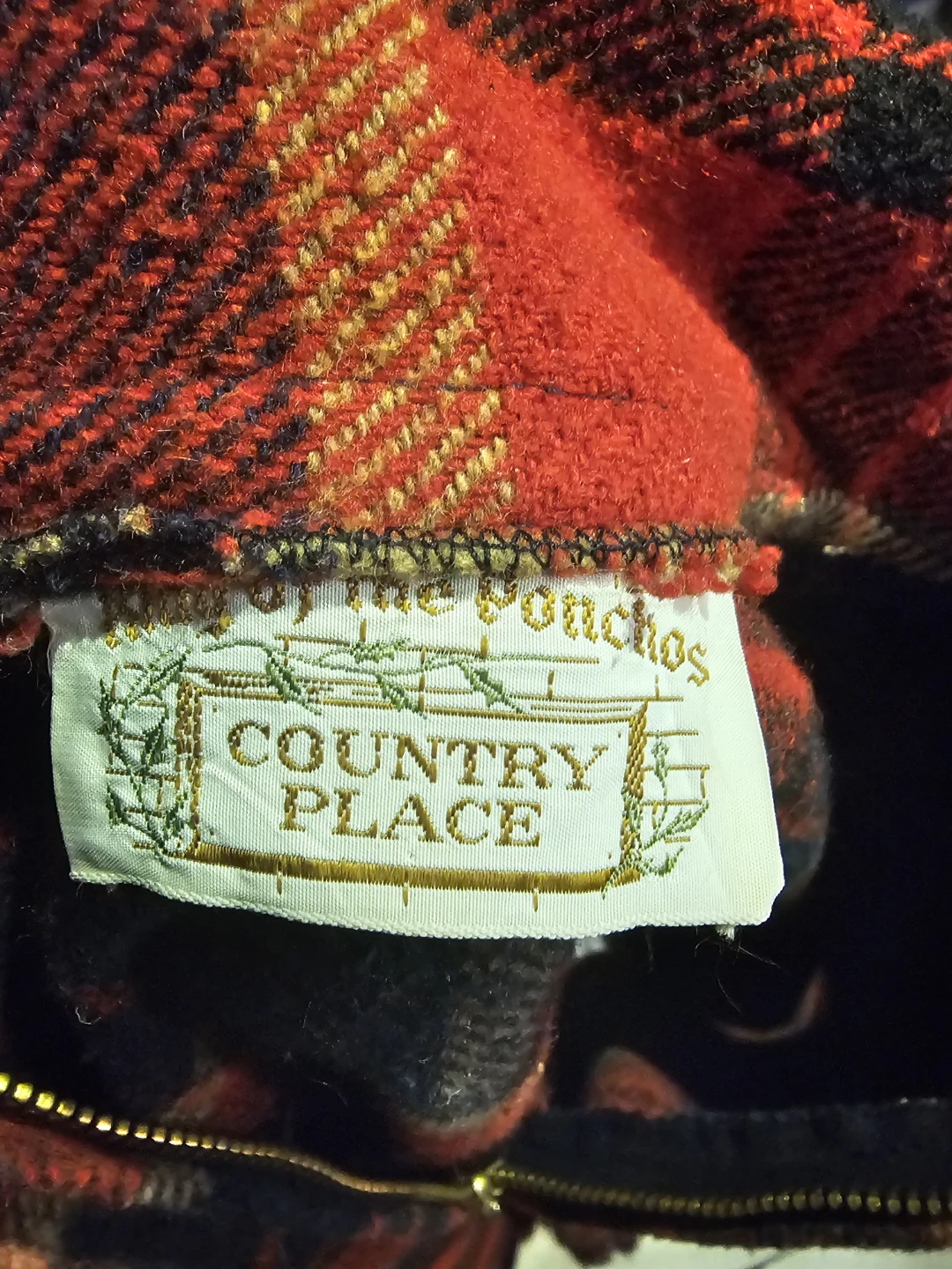 Vintage Wool Place Red Plaid Poncho - photo 3