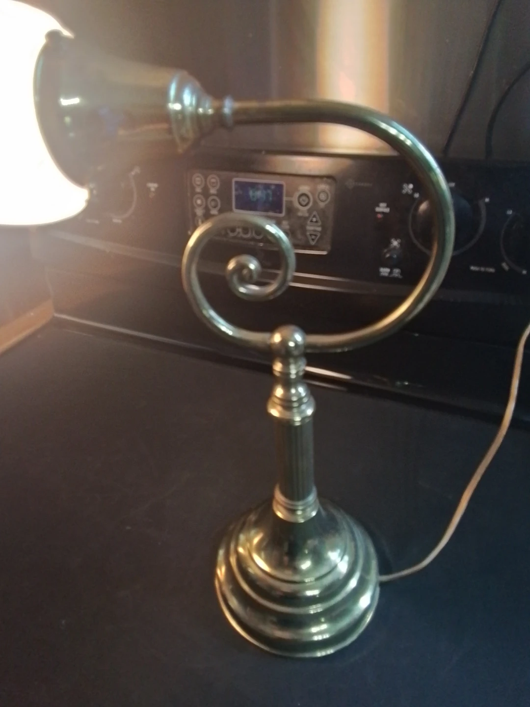 Vintage 1977 L&L WMC Art Nouveau Brass Desk Lamp - photo 2