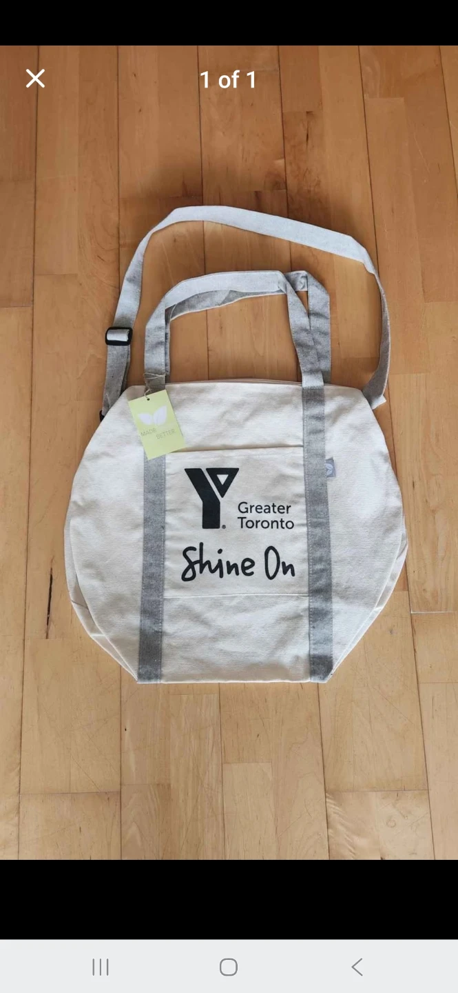 White & Grey Greater Toronto Large YMCA Tote, Duffel Travel Bag