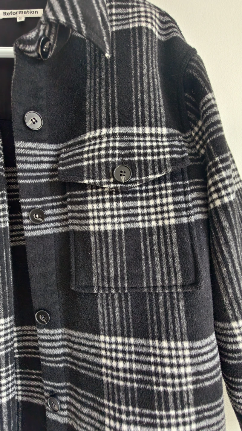 Reformation Plaid Shirt Jacket - photo 2