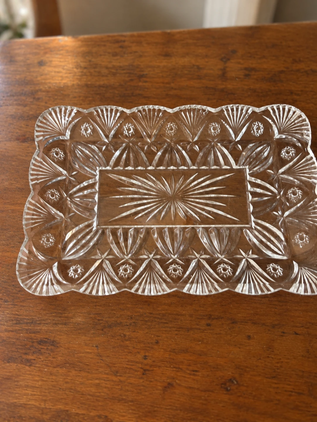 Vintage MCM cut glass 6 piece serving set - photo 3