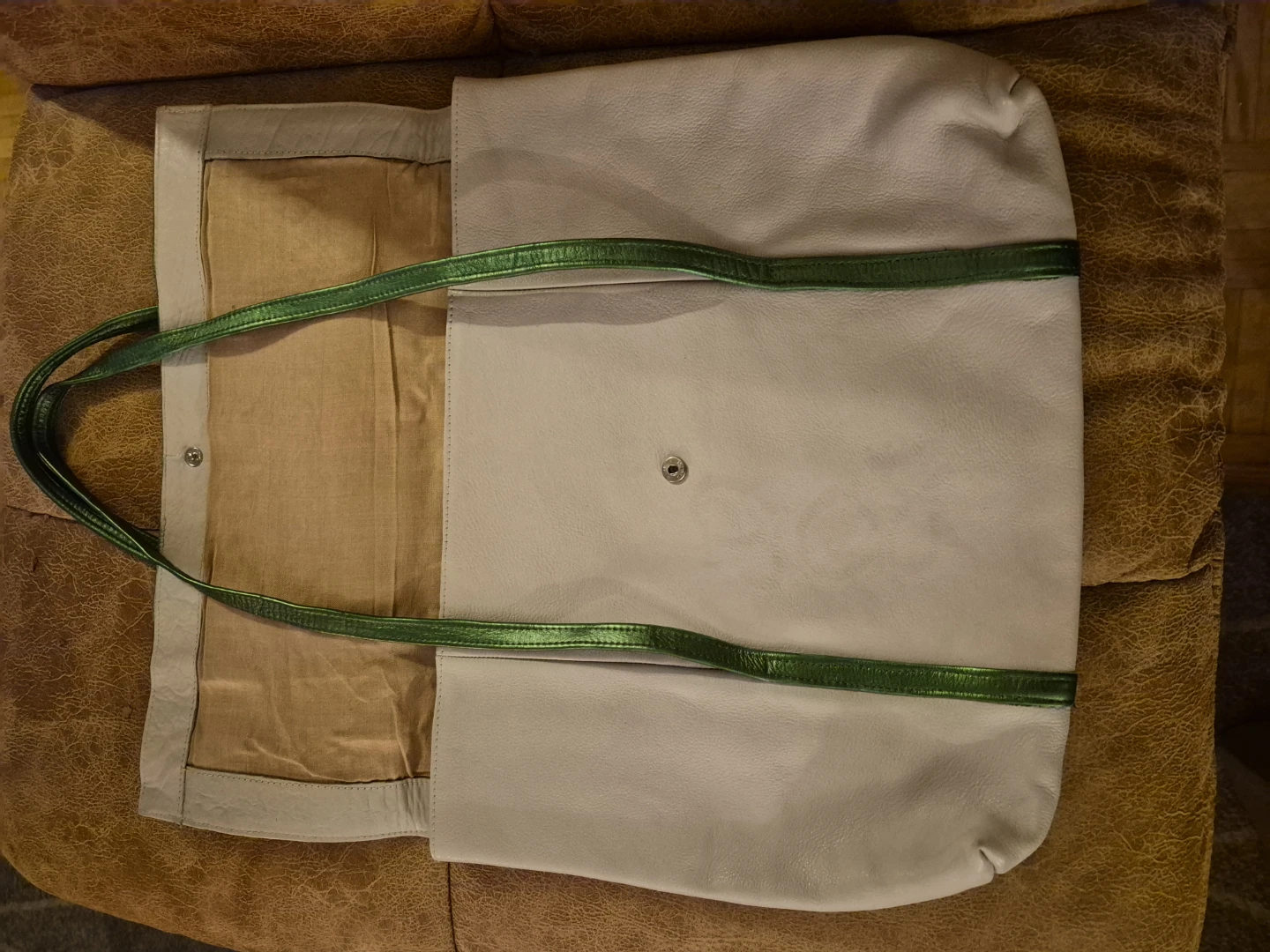 Two-Tone Leather Laptop Bag - photo 3