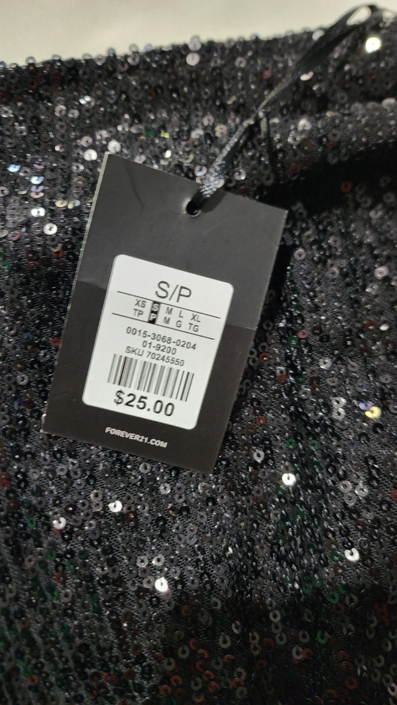 Forever 21 black sequin skirt, size small - photo 3