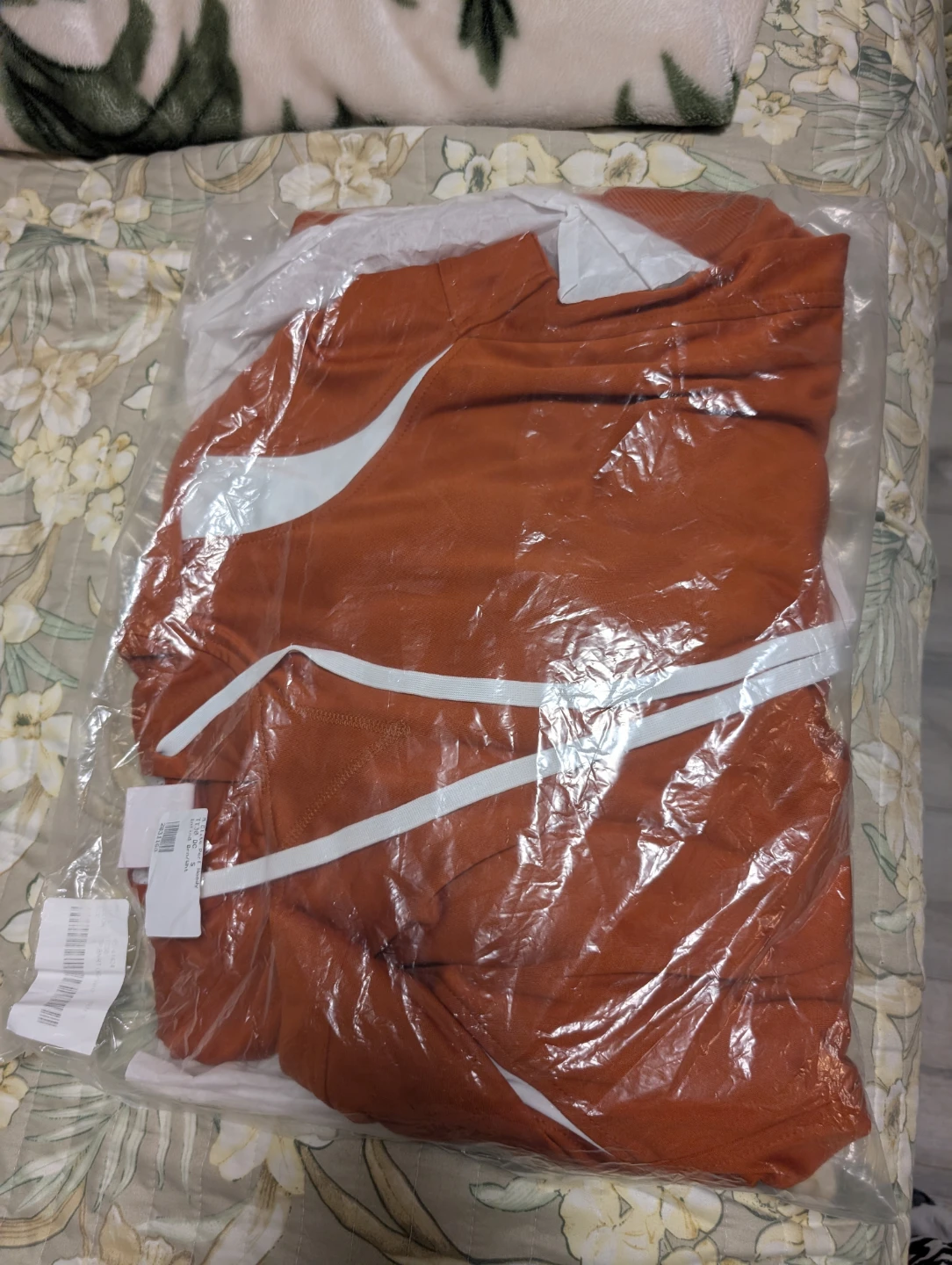 Elite Performance Hoodie - Burnt Orange/White -Small - photo 4
