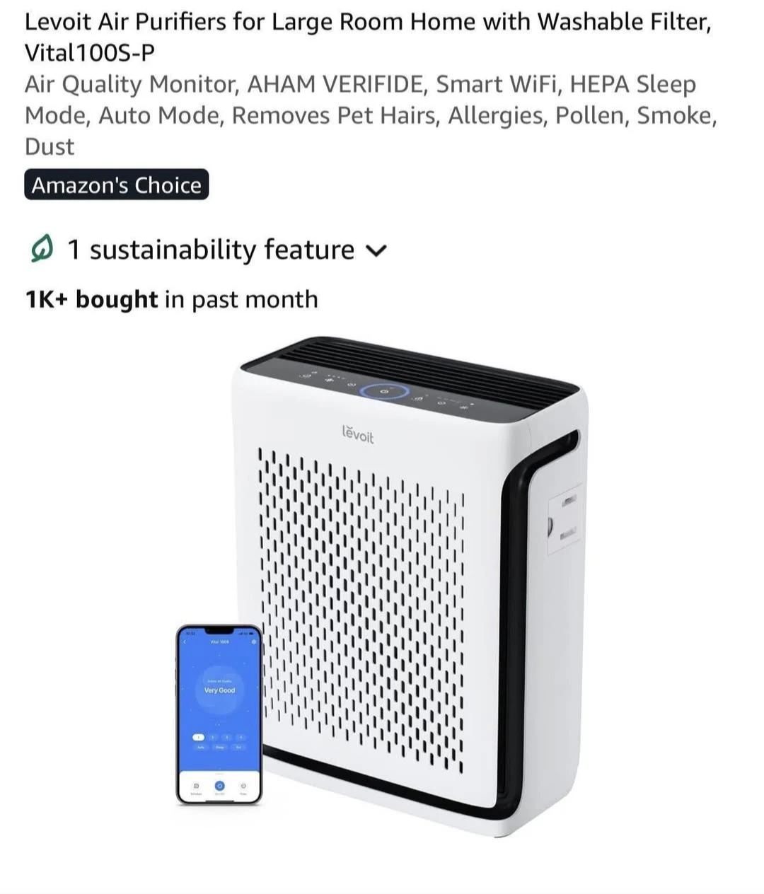 Levoit Vital 100S-P Air Purifier - photo 2