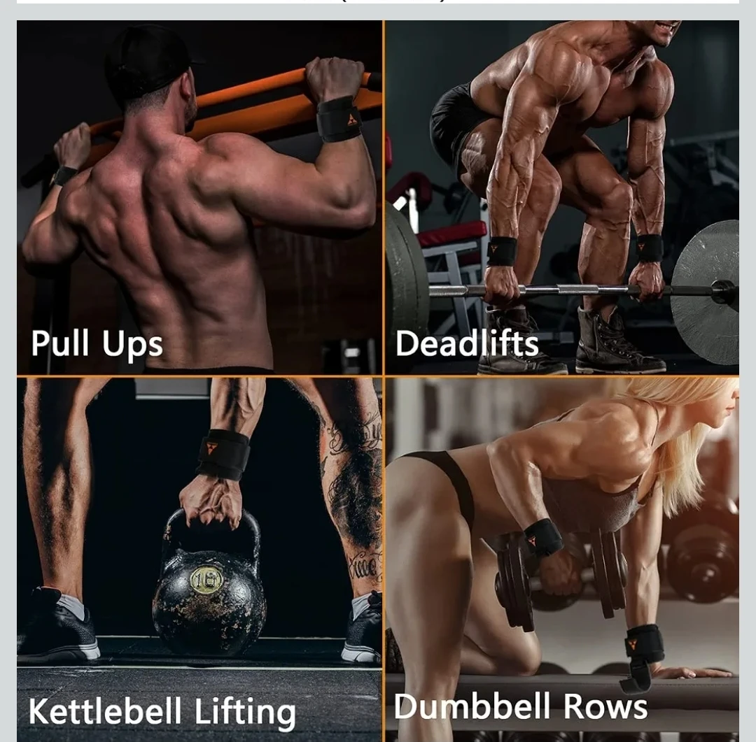 Wrist Hooks Wrist Straps Hand Grip Powerlifting Pull Up Gym