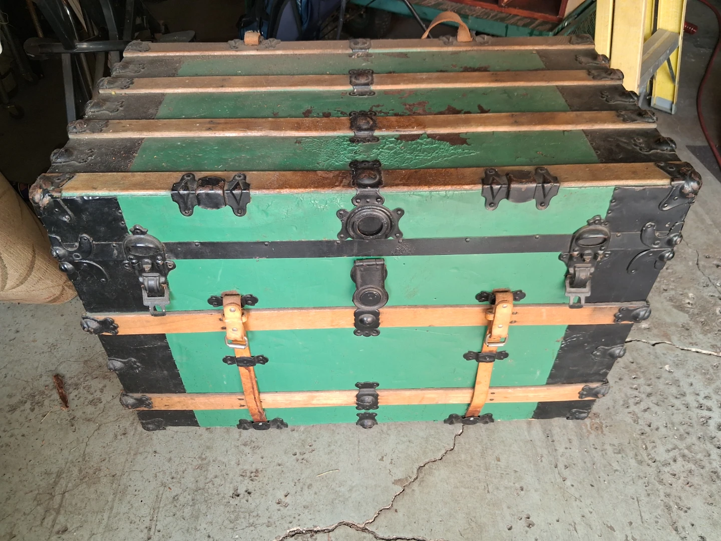 Vintage Green Storage Trunk