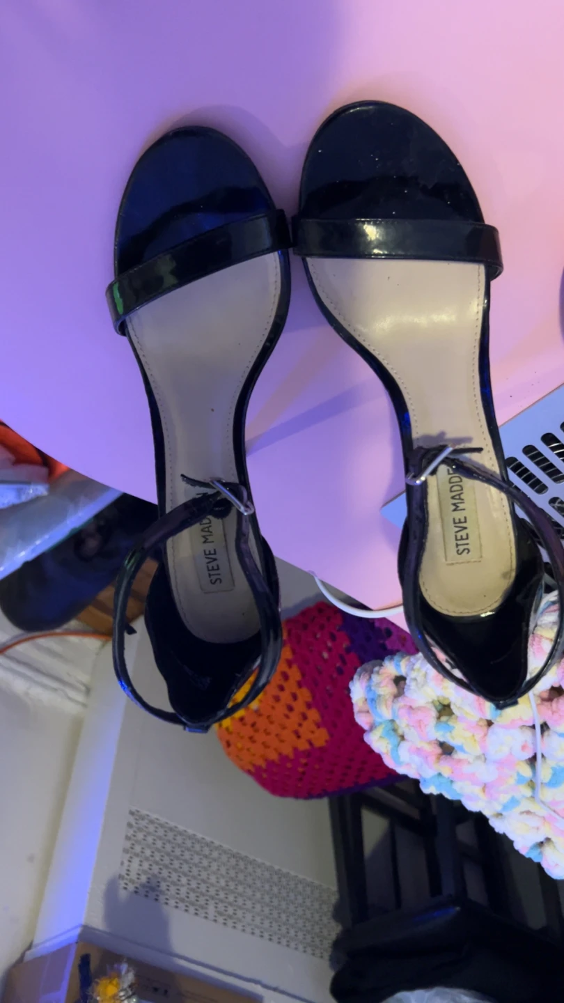 Steve Madden Black Patent Heeled Sandals - photo 2