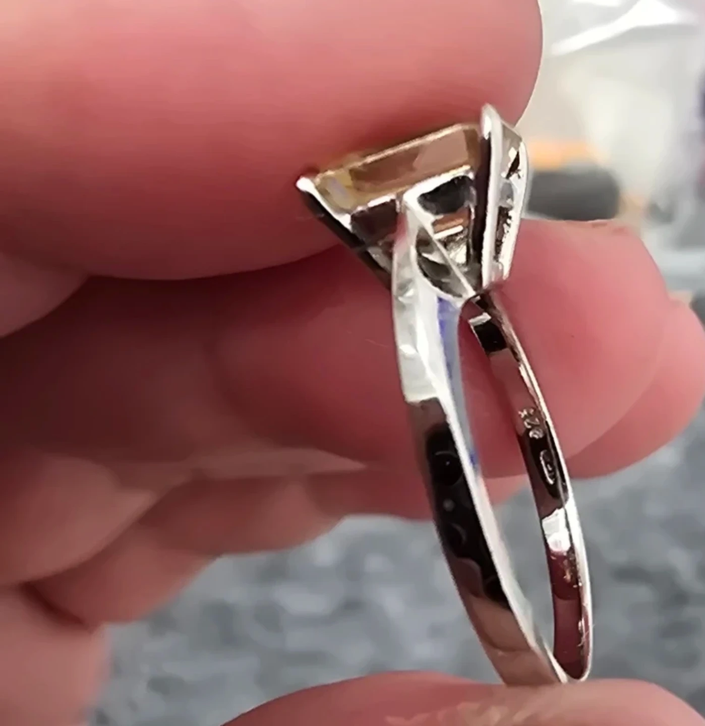 Sterling Silver Yellow Citrine  Stone Ring - photo 4