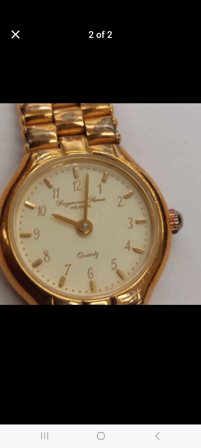 Raymond Renee Premiere 18K Gold Plated Watch