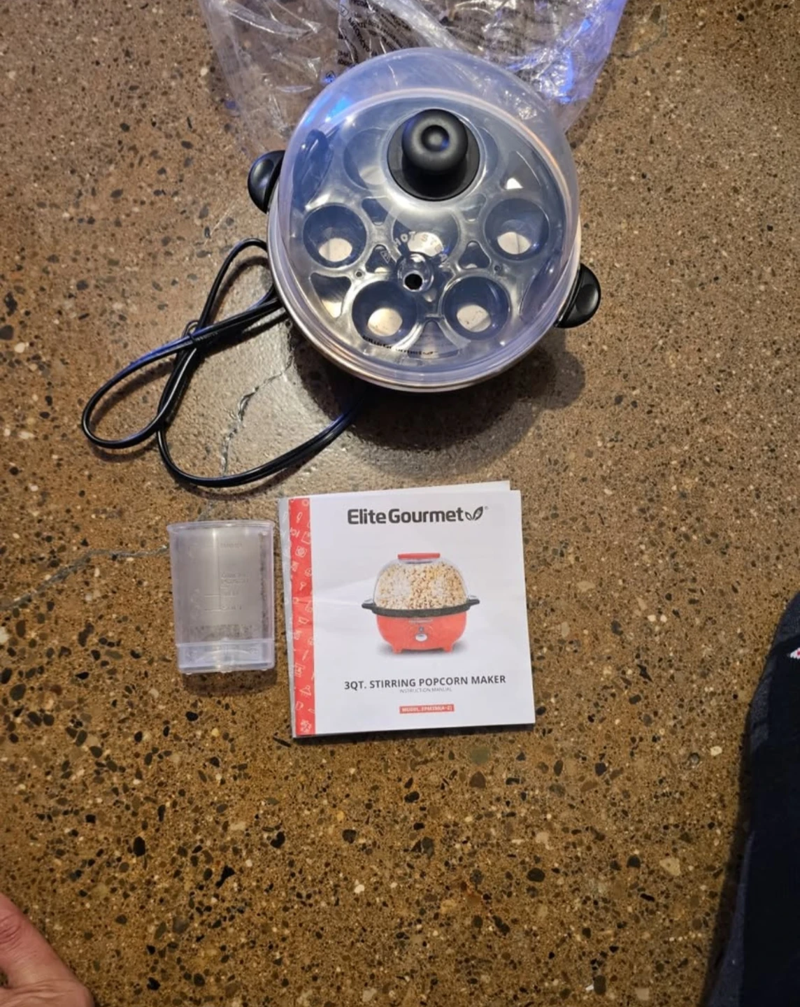 Elite Gourmet 3qt Stirring Popcorn Maker