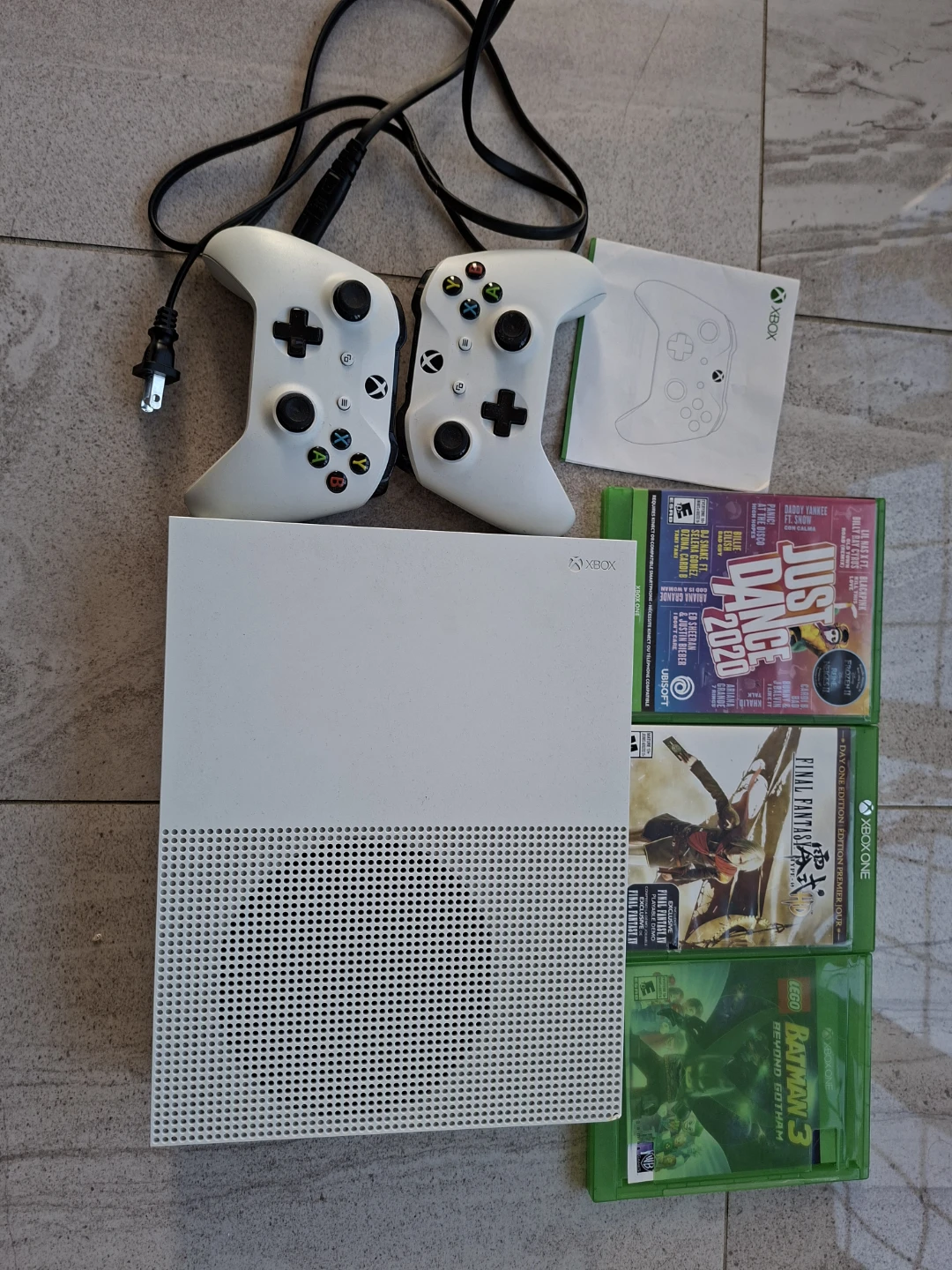 Xbox One S Console with Two Controllers and Three Games